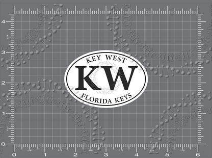 Key West, FL - KW White Decal