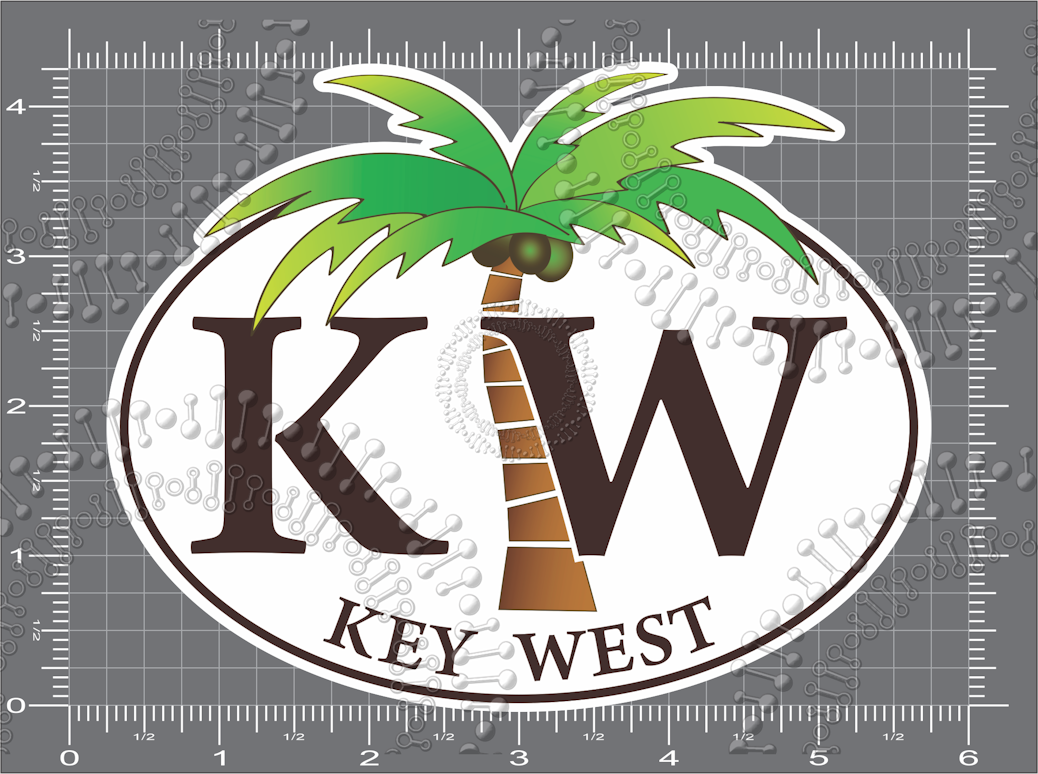 Key West, FL - KW with Palm Tree