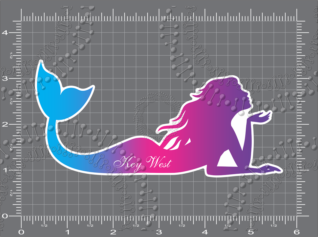 Key West, FL - Purple Gradient Lying Mermaid