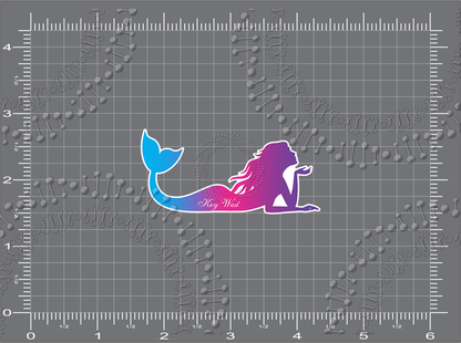Key West, FL - Purple Gradient Lying Mermaid