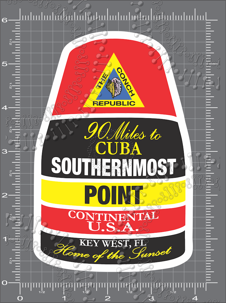 Key West, FL - Southernmost Point Decal – Decal DNA