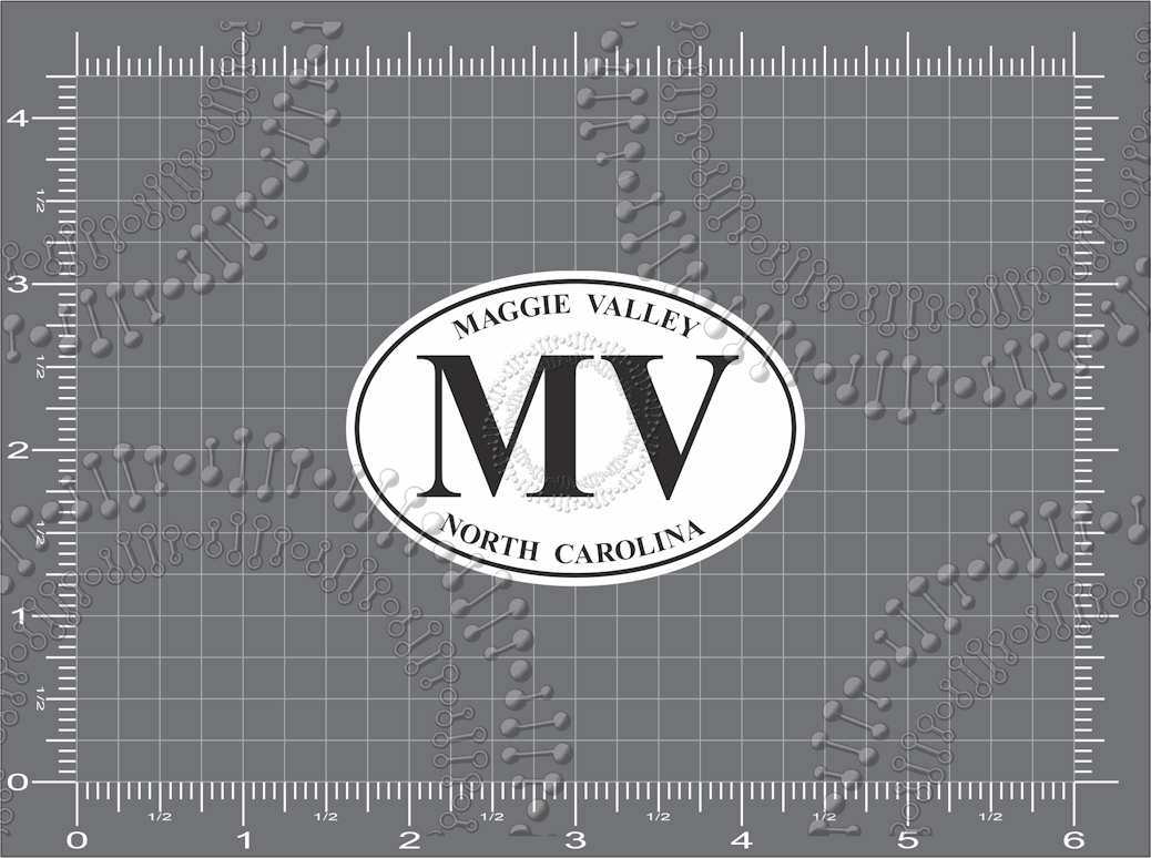 Maggie Valley, NC - MV White Oval Decal