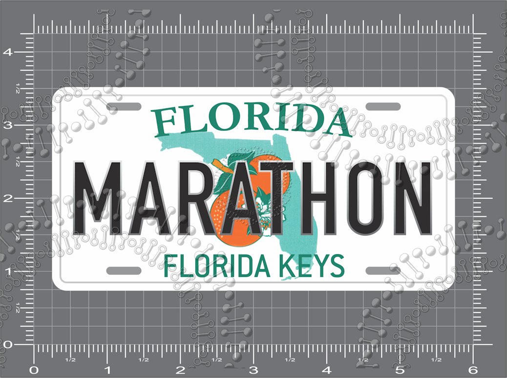 Marathon, FL - License Plate Decal
