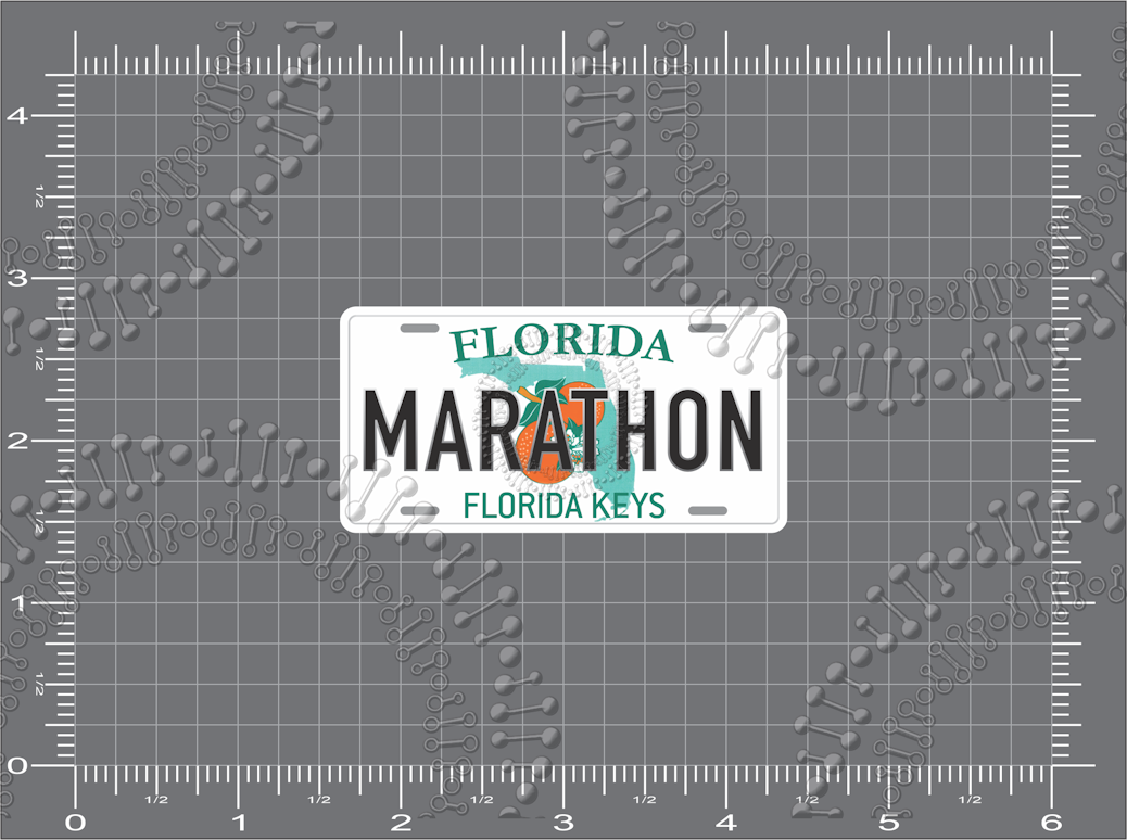 Marathon, FL - License Plate Decal