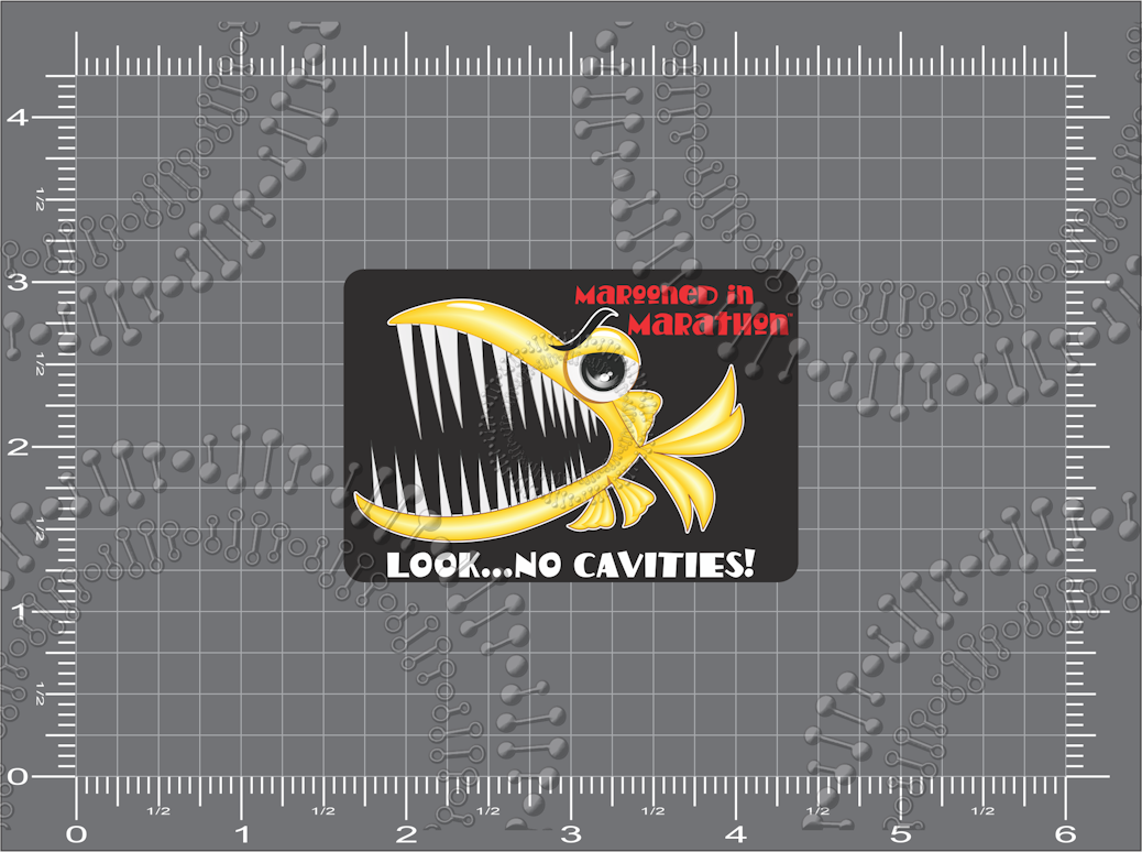 Marathon, FL - Marooned in Marathon - Look No Cavities Decal
