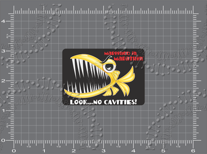 Marathon, FL - Marooned in Marathon - Look No Cavities Decal