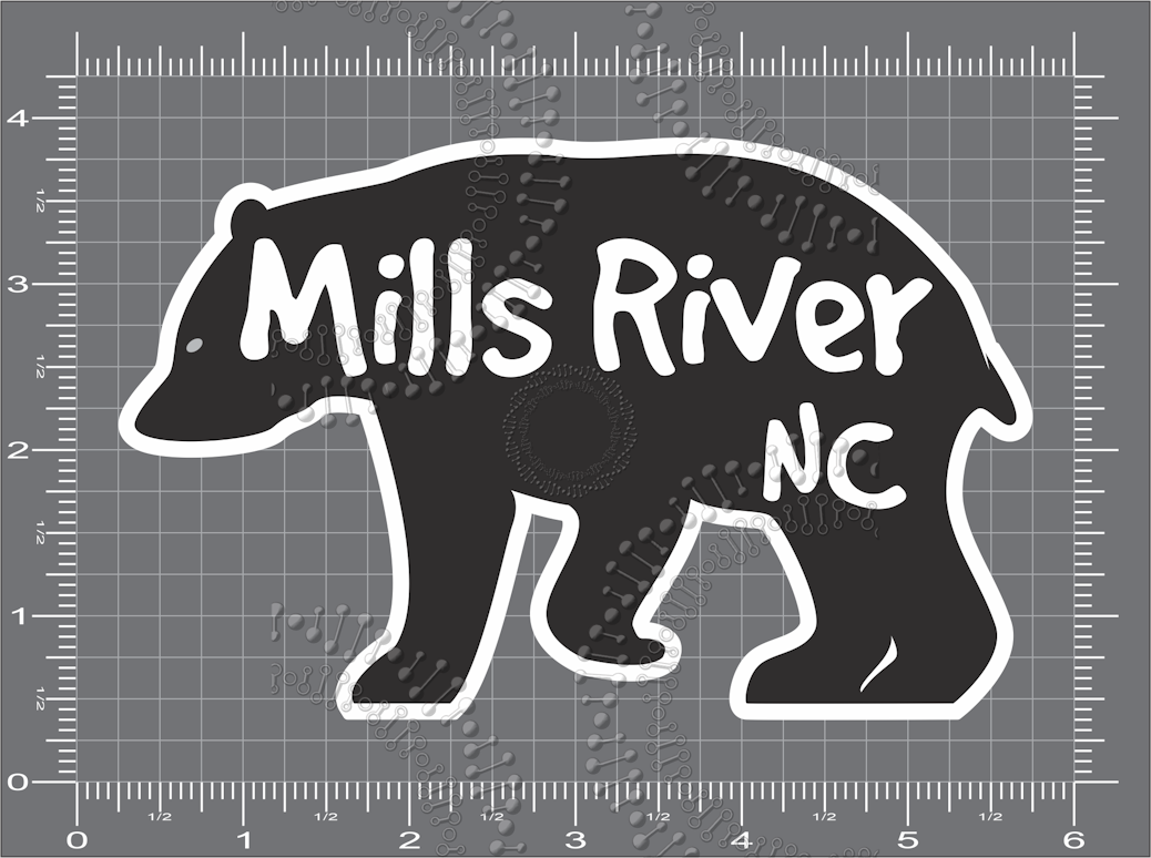 Mills River, NC - Bear Silhouette Decal