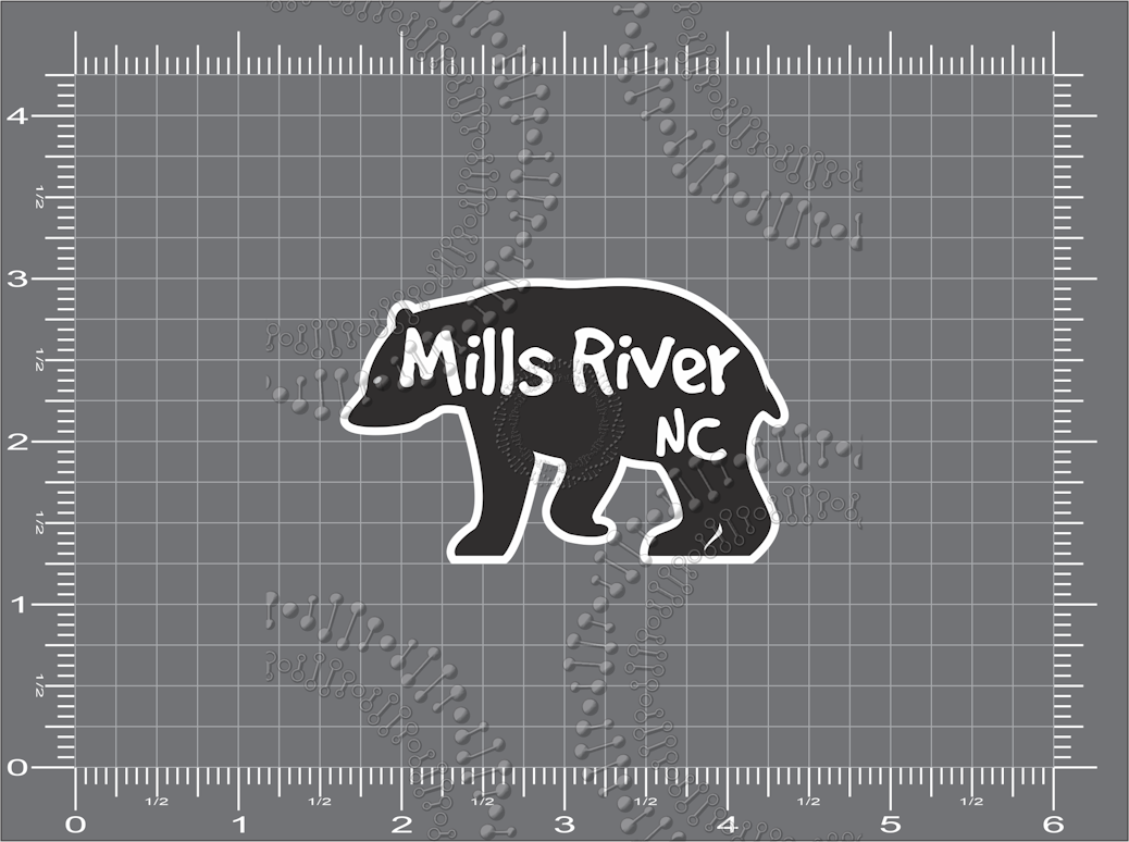 Mills River, NC - Bear Silhouette Decal