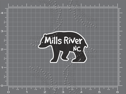 Mills River, NC - Bear Silhouette Decal