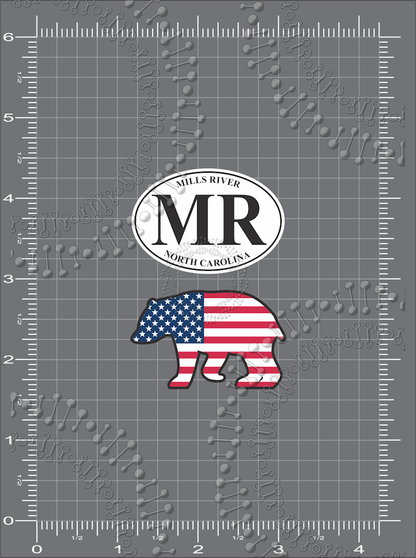 Mills River, NC -  MR and Bear Flag Decal