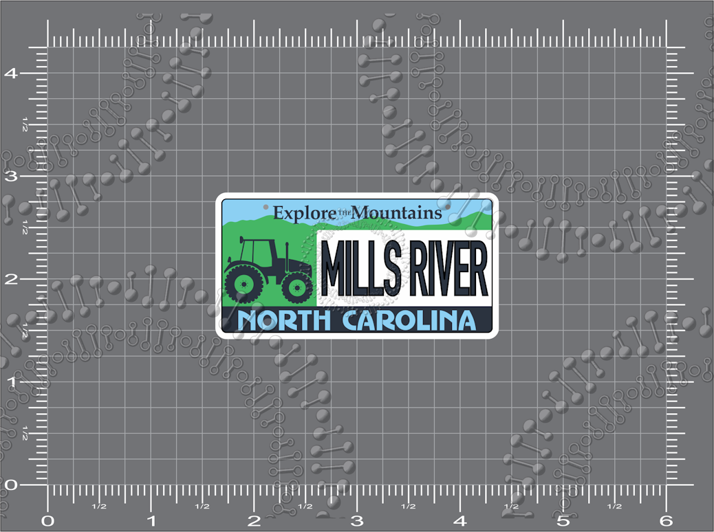 Mills River, Nc - Tractor License Plate Decal