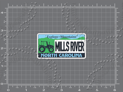Mills River, Nc - Tractor License Plate Decal