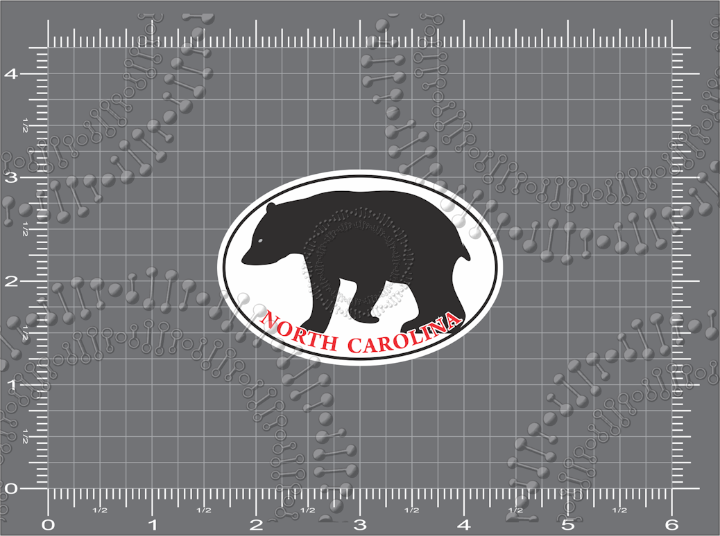 Norrth Carolina - Black Bear with Red Text