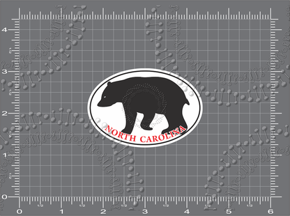 Norrth Carolina - Black Bear with Red Text