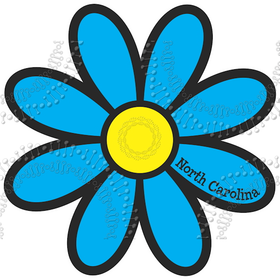 North Carolina - Cyan Daisy Decal