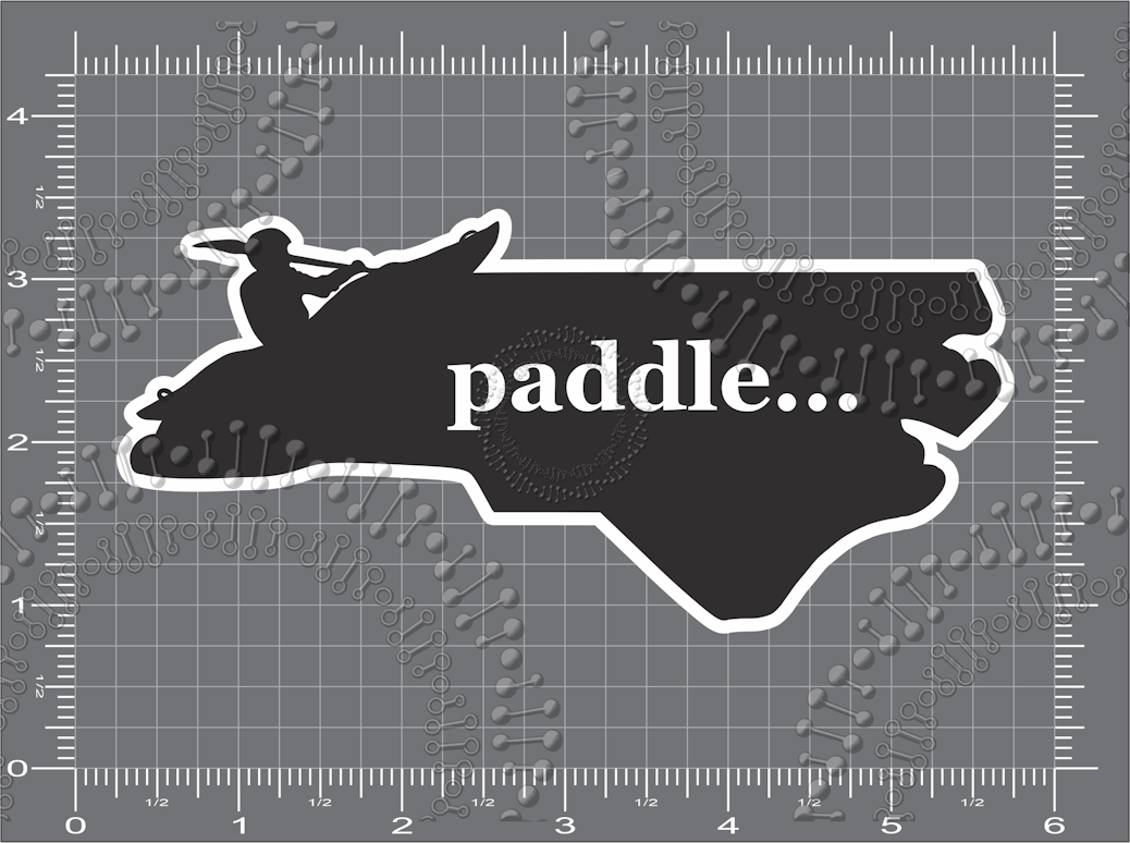 North Carolina - Black Paddle NC State Decal