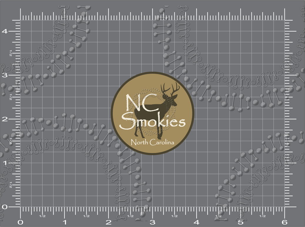 North Carolina - Circle NC Smokies with Deer Decal