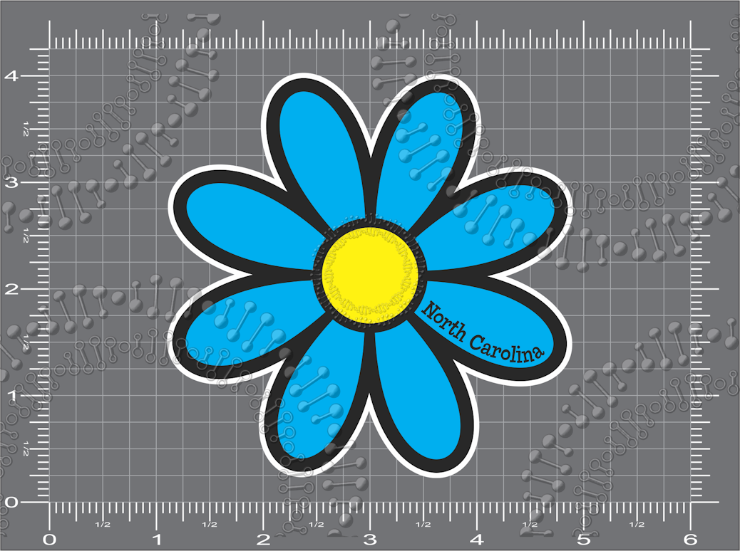North Carolina - Cyan Daisy Decal