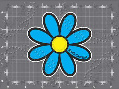 North Carolina - Cyan Daisy Decal