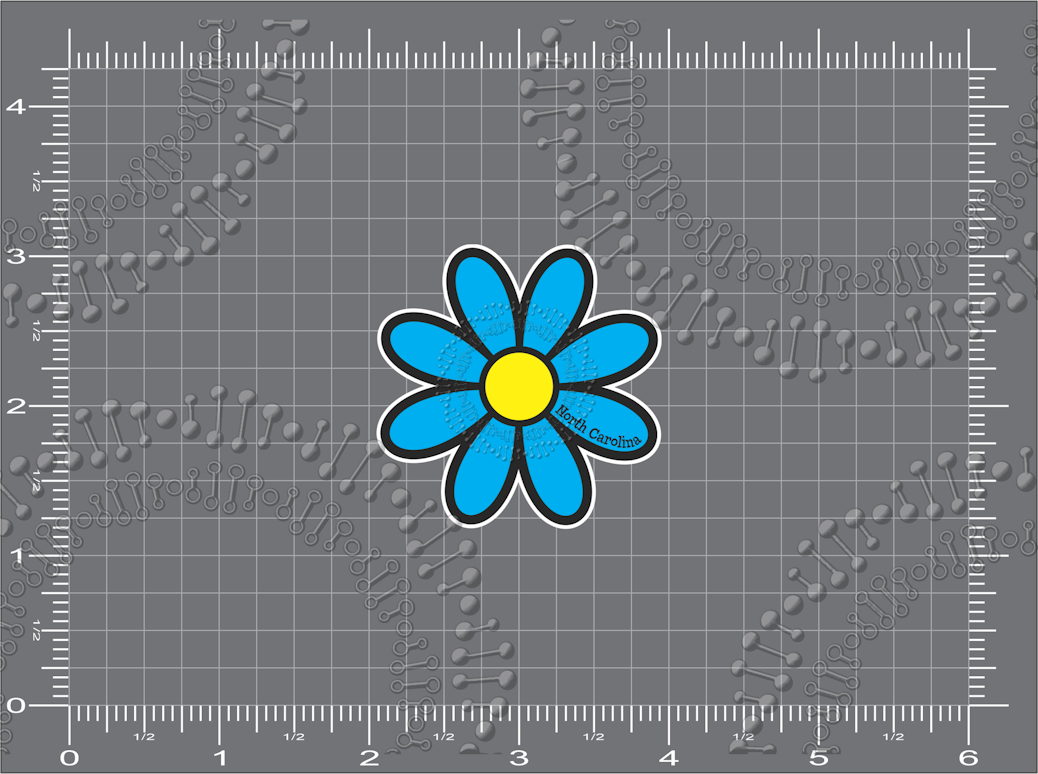 North Carolina - Cyan Daisy Decal