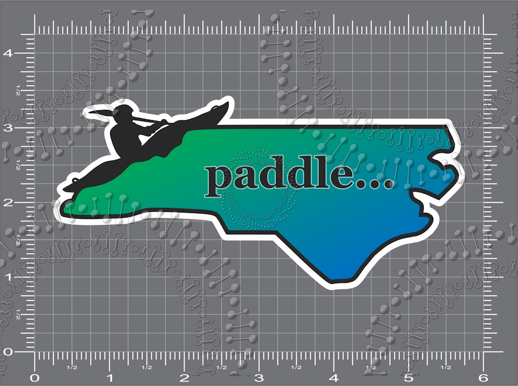 North Carolina - Green Gradient Paddle NC State Decal