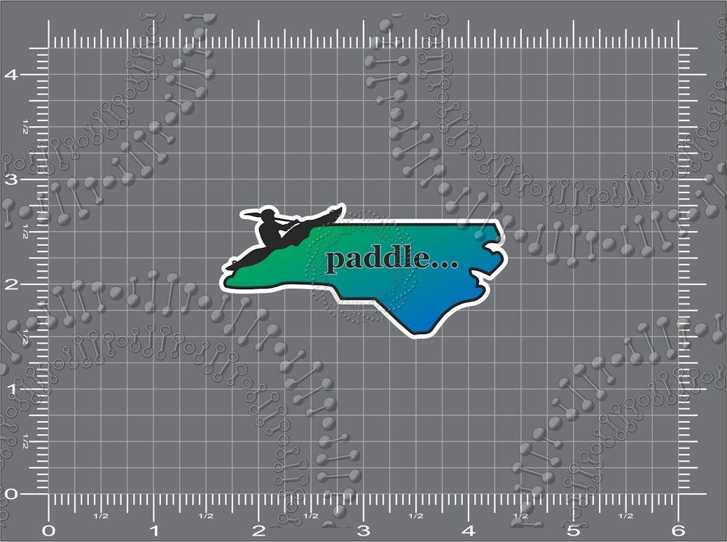 North Carolina - Green Gradient Paddle NC State Decal