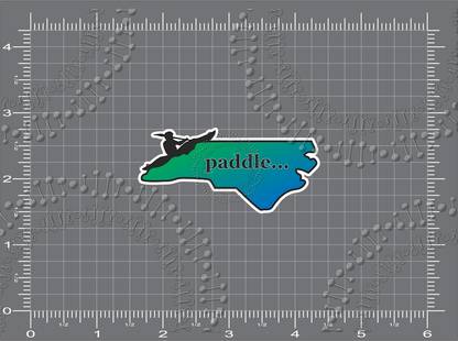 North Carolina - Green Gradient Paddle NC State Decal