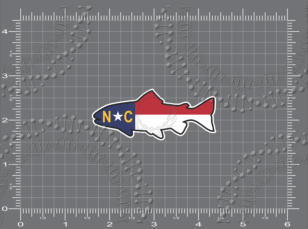 North Carolina - NC Red & White Fish Decal