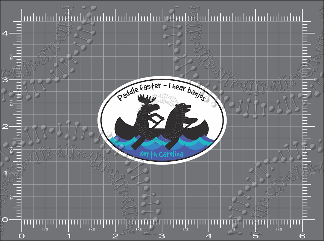 North Carolina - Paddle Faster - I Hear Banjos - Moose Decal