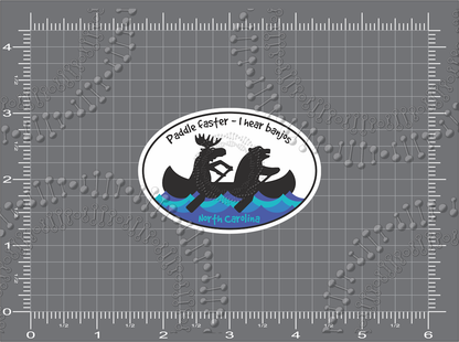 North Carolina - Paddle Faster - I Hear Banjos - Moose Decal