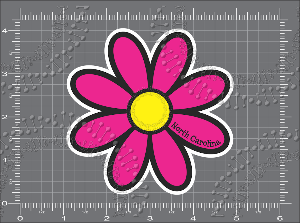 North Carolina - Pink Daisy Decal