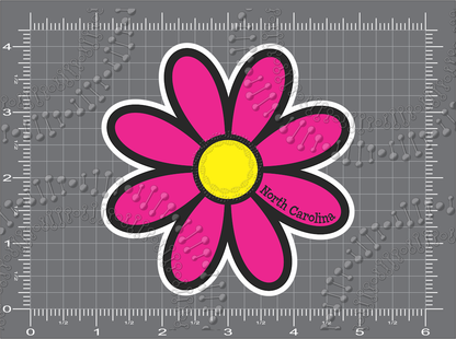 North Carolina - Pink Daisy Decal