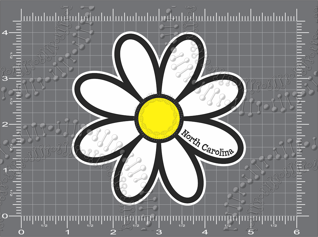 North Carolina - White Daisy Decal