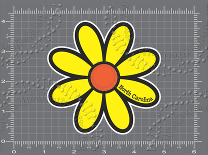 North Carolina - Yellow Daisy Decal