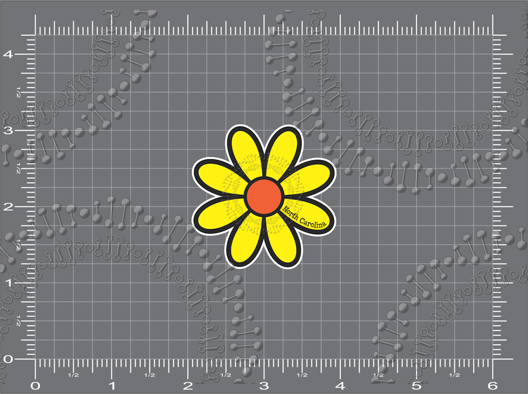 North Carolina - Yellow Daisy Decal