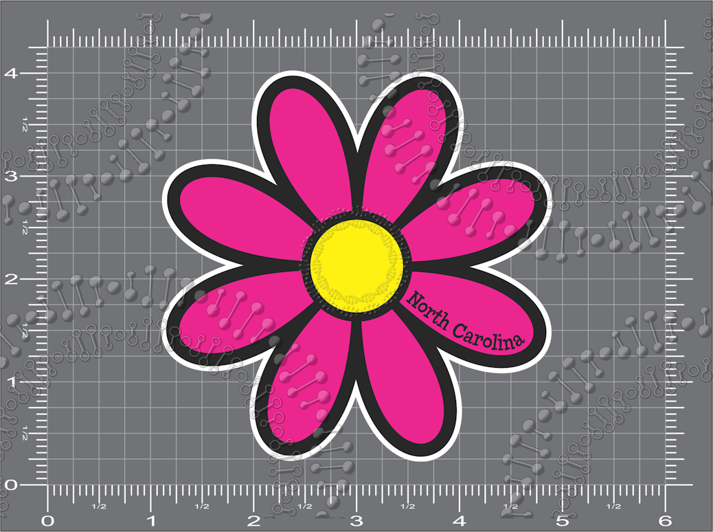 North Carolina, NC Pink Daisy Decal