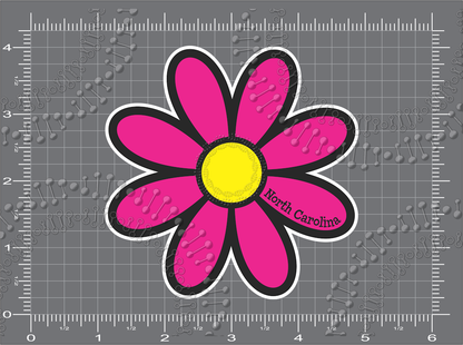 North Carolina, NC Pink Daisy Decal