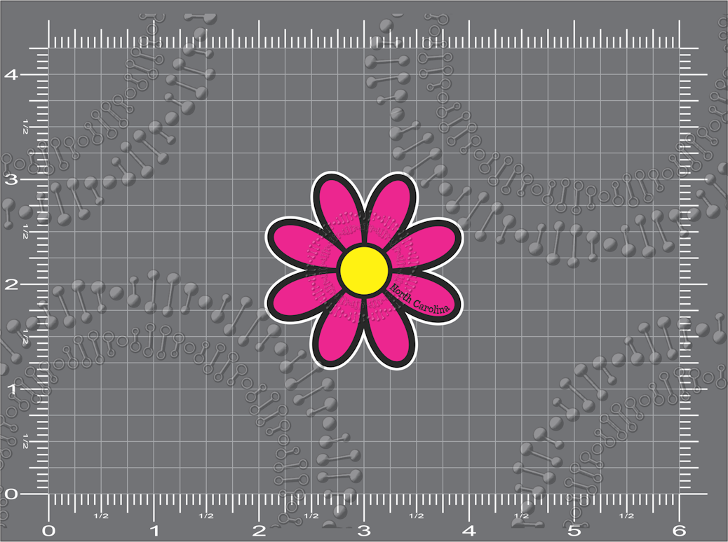 North Carolina, NC Pink Daisy Decal