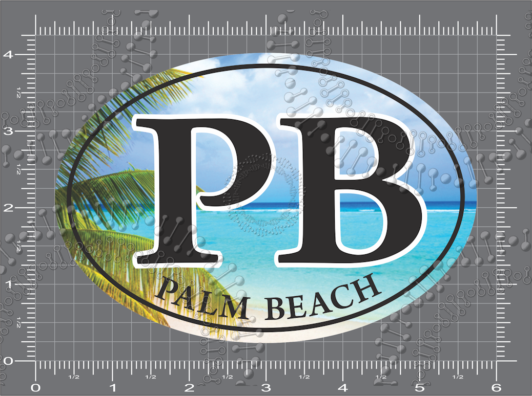 Palm Beach, FL - PB Beach Decal