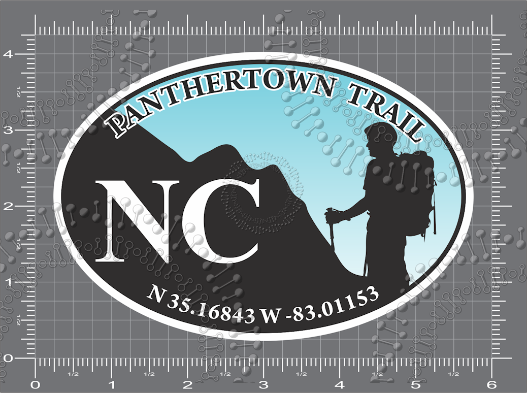 Panthertown Trail, NC - Hiker with Blue Sky Decal
