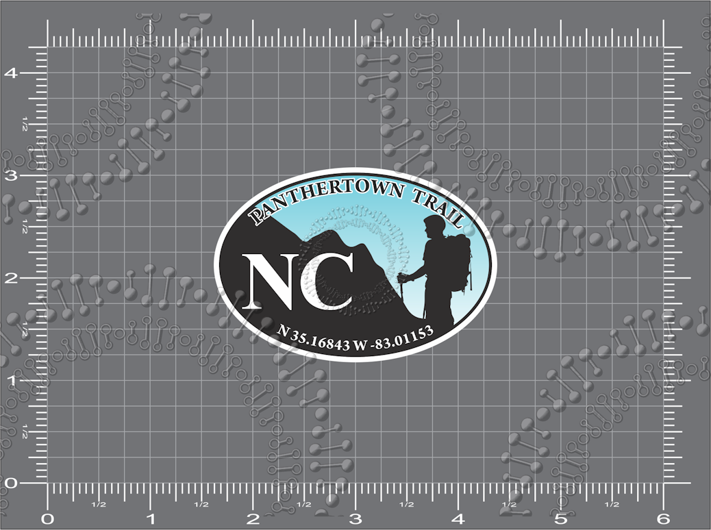 Panthertown Trail, NC - Hiker with Blue Sky Decal
