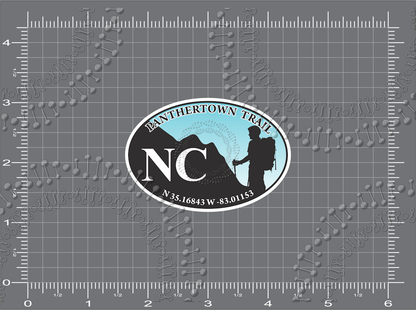 Panthertown Trail, NC - Hiker with Blue Sky Decal