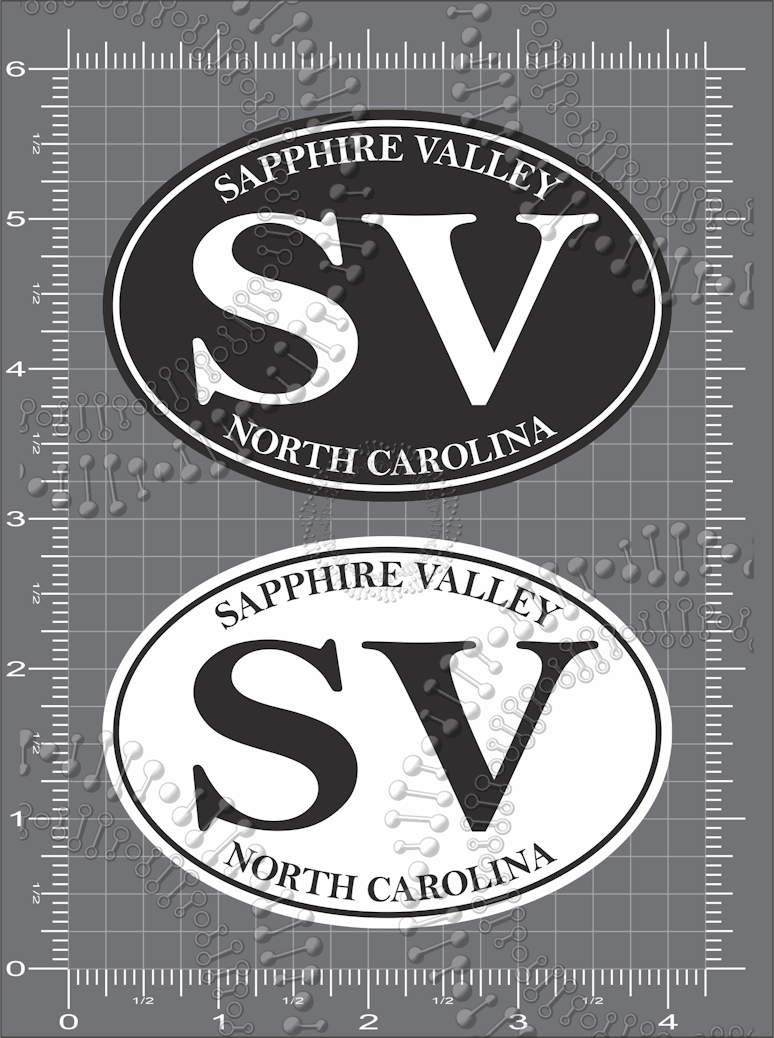 Sapphire, NC - SV Black and White Decal