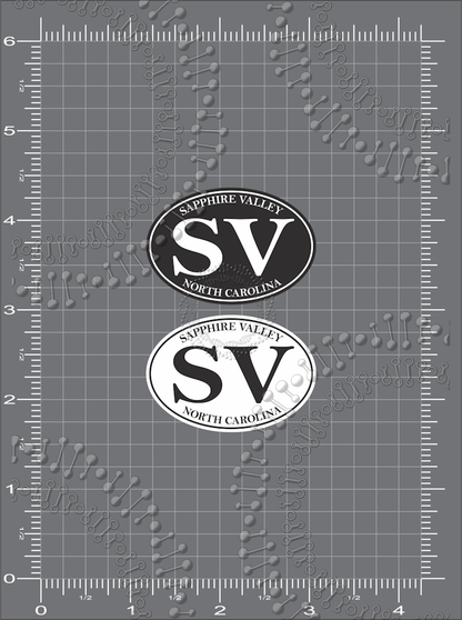 Sapphire, NC - SV Black and White Decal