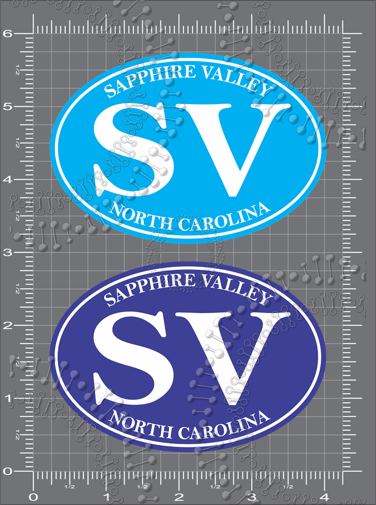 Sapphire, NC - SV Blue and Cyan Decal