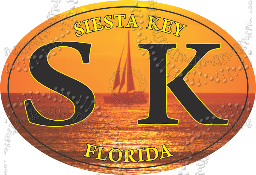 Siesta Key, FL - SK Sailboat at Sunset Decal