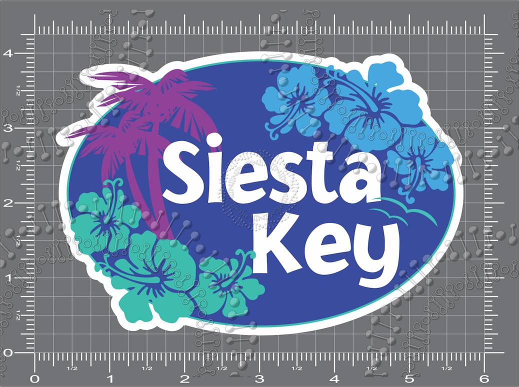 Siesta Key, FL - Aloha Blue Decal