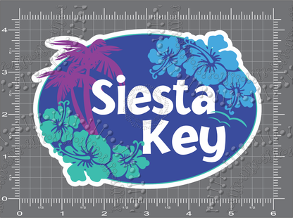 Siesta Key, FL - Aloha Blue Decal