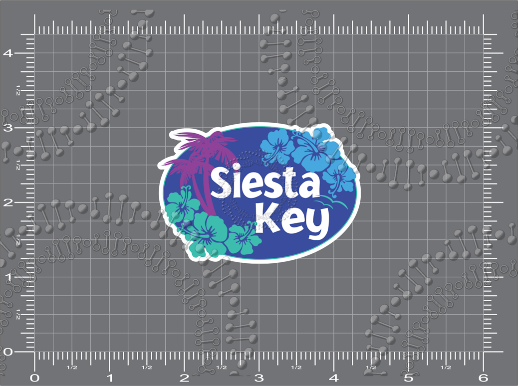 Siesta Key, FL - Aloha Blue Decal