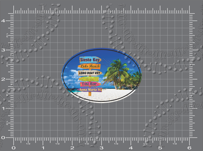 Siesta Key, FL - Beach with Directional Decal